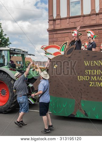 Kirchheimbolanden, Rheinland-pfalz, Germany-06 23 2019: Holiday Parade On Streets Of German Town Dur
