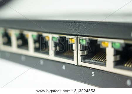 Macro Shots - Ports Of An Office Switch