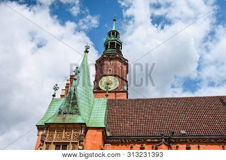 Wroclaw, Poland - July 17, 2019: Old Town Hall On Market Square In Wroclaw