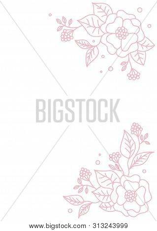 Spring Floral Background. Vector Floral Design Card. Abstract Flower Pattern. Modern Style. Element 