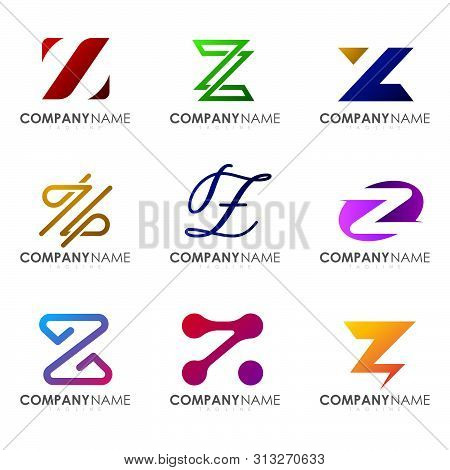 Set Of Modern Alphabet Logo Design Letter Z.