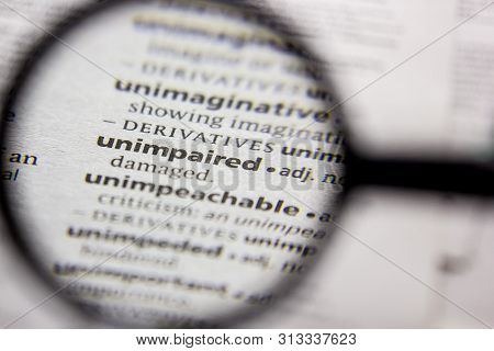 Word Or Phrase Unimpaired In A Dictionary