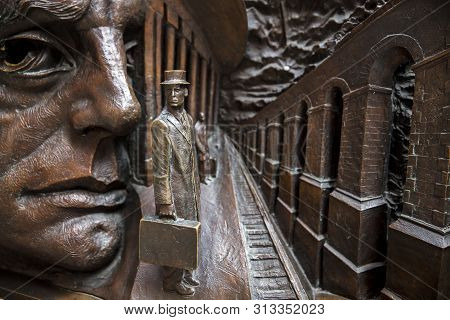 St Pancras Station, London, United Kingdom, July 17th 2019, The Meeting Place Sculpture
