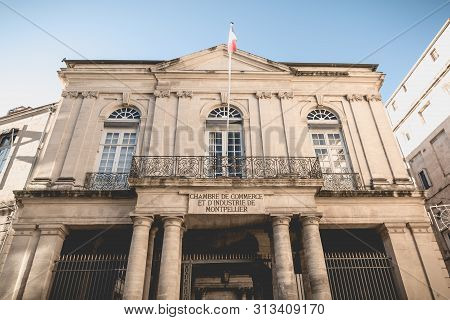 Architecture Detail Of The Montpellier Chamber Of Commerce And Industry