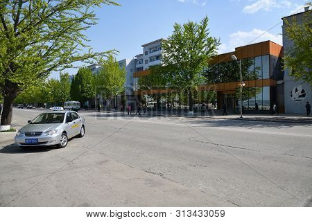 Wonsan, North Korea - May 4, 2019:  Avenue In Wonsan, One Of The North Korean Port On The Eastern Se