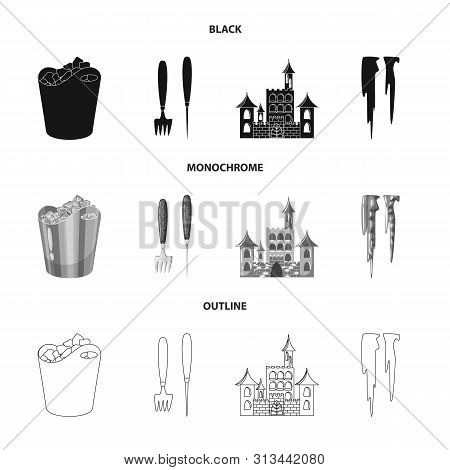 Vector Illustration Of Texture And Frozen Logo. Set Of Texture And Transparent Stock Vector Illustra