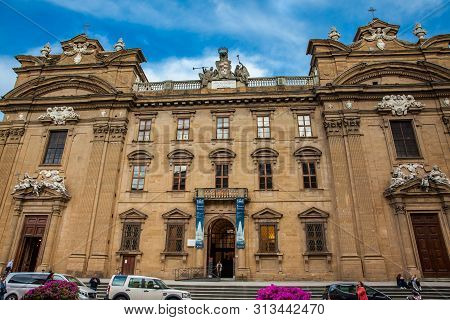 Florence, Italy - April, 2018: Complex Of San Firenze Is A Beautiful 17Th Century Baroque Style Buil
