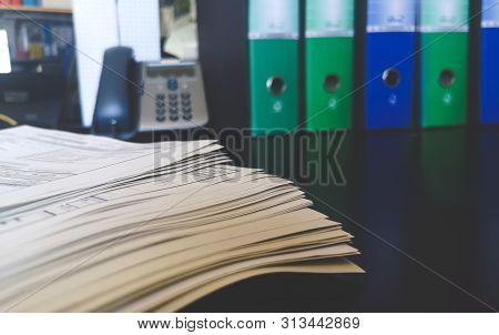 Backlog Table Desk After Returning In Office From Vacations .