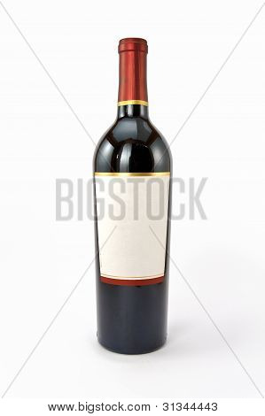 흰 배경에 고립 된 레드 와인 병