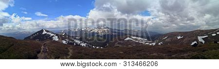 Mountains Landscape In Early Spring - Panoramic View