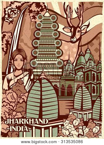 Vector Design Of Colorful Cultural Display Of State Jharkhand In India