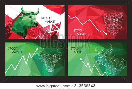 Stock Market Trend Symbols. Set Of Horizontal Banners.