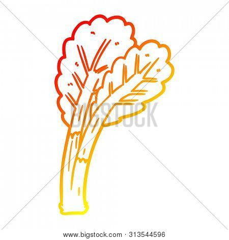 warm gradient line drawing of a cartoon rhubarb
