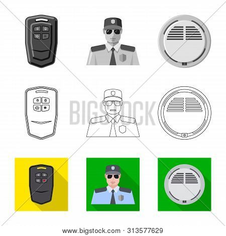 Vector Illustration Of Office And House Logo. Collection Of Office And System Vector Icon For Stock.