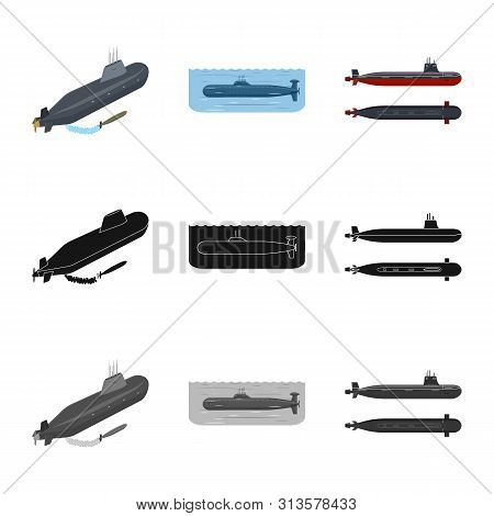 Vector Illustration Of War And Ship Icon. Set Of War And Fleet Vector Icon For Stock.
