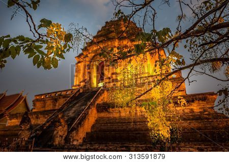 Wat Chedi Luang Temple Of The Royal Stupa Chiang Mai Thailand