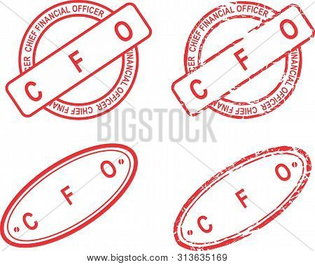 Cfo Red Stamp Acronym Sticker Collection In Vector Format Very Easy To Edit