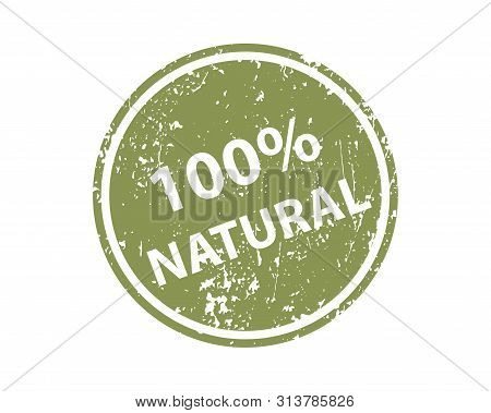 Natural Stamp Vector Texture. Rubber Cliche Imprint. Web Or Print Design Element For Sign, Sticker, 