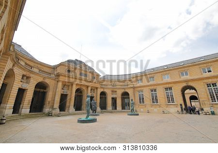 Paris France - May 22, 2019: Unidentified People Visit Monnaie Money Museum Paris France