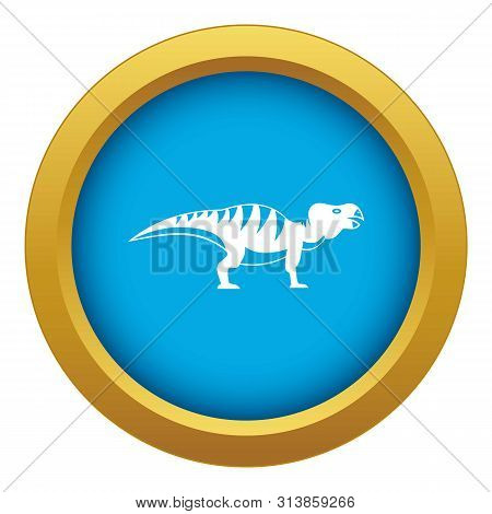 Hadrosaurid Dinosaur Icon Blue Isolated On White Background For Any Design