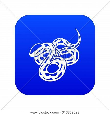 Texas Snake Icon Blue Isolated On White Background
