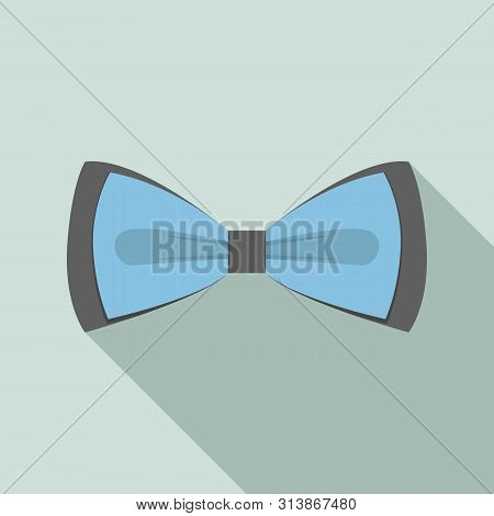 Blue Black Bow Tie Icon. Flat Illustration Of Blue Black Bow Tie Icon For Web Design