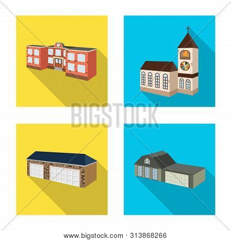 Vector Illustration Of Facade And Housing Icon. Set Of Facade And Infrastructure Stock Vector Illust