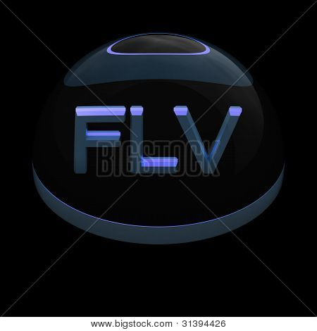 3D stil fil format ikon - FLV