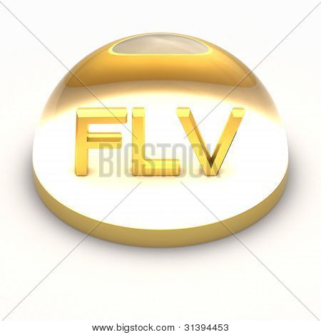 3D stil fil format ikon - FLV