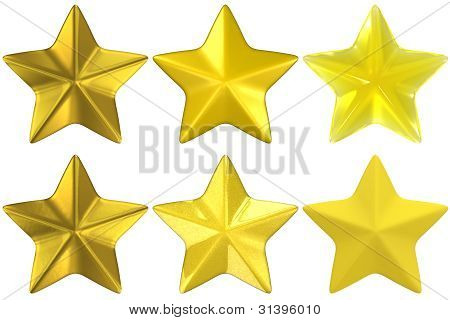 Stjärnform guld gula glas metall lera