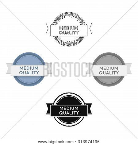 Medium Quality Icon In Cartoon Style Isolated On White Background. Label Symbol Stock Bitmap Illustr