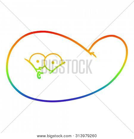 rainbow gradient line drawing of a cartoon gall bladder