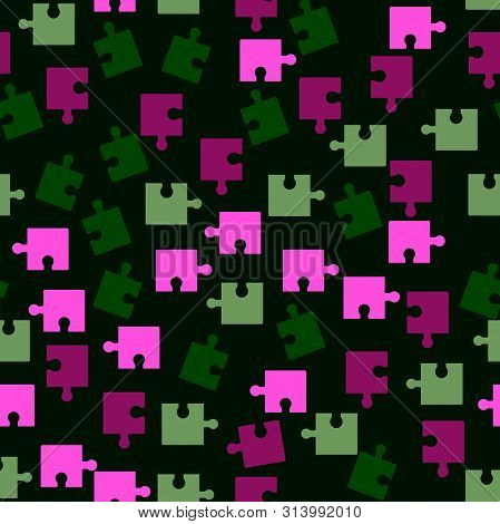 Pazzle Seamless Color Pattern. Multicolored Background Pazzle Vector Icon.