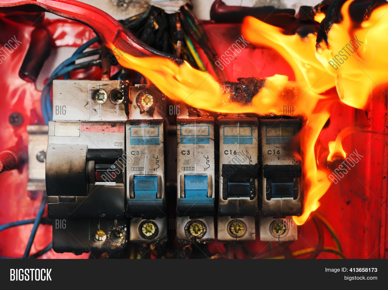 Burning Switchboard Image & Photo (Free Trial) Bigstock