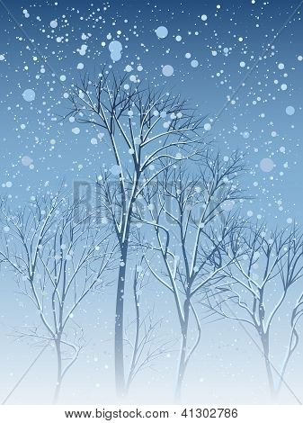 Zima karty śniegu z drzew.