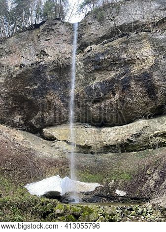 Waterfall Sulzigbachfall (waterfall Sulzigbach Or Sulzigbachfall Wasserfall) In The Sulzigtobel Ravi
