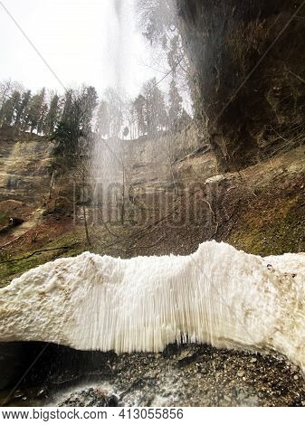 Waterfall Sulzigbachfall (waterfall Sulzigbach Or Sulzigbachfall Wasserfall) In The Sulzigtobel Ravi