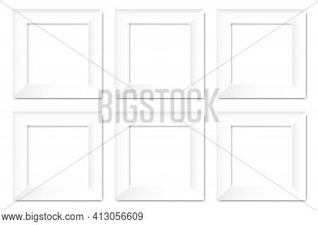 White Frames For Banner Design. Empty White Picture Frame. 3d Vector Background. Stock Image. Eps 10