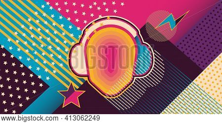 Psychedelic Background, Cover, Poster Template Hippie Style From The 1960S.
