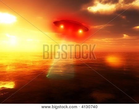 UFO Over vand