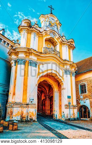 Gates Of Dawn Is A Street In The Historic Part Of The Old City Of Vilnus. Lithuania.