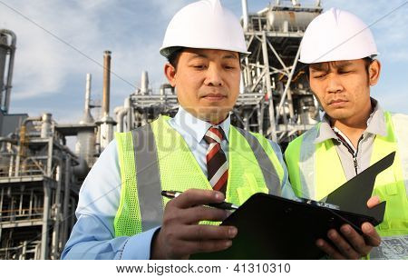 Due ingegnere discutendo un nuovo progetto