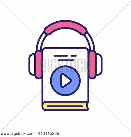Listening To Motivation Audiobooks And Podcasts Rgb Color Icon. Motivational Blogs And Quotes. Mento