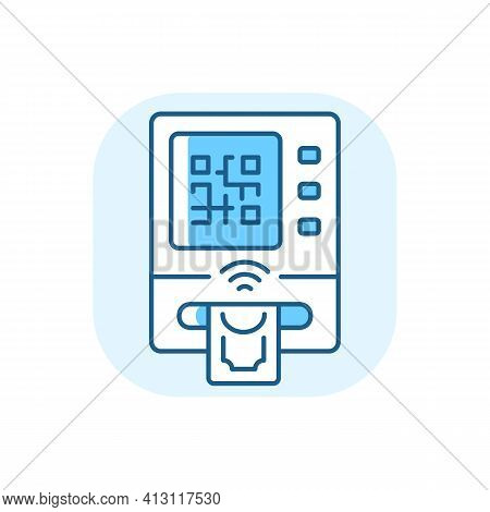 Cardless Atm Blue Rgb Color Icon. Cardless Withdrawals Give Opportunity To Establish Your Identity W