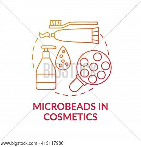 Microbeads In Cosmetics Concept Icon. Microplastics Sources Idea Thin Line Illustration. Ecology Pro
