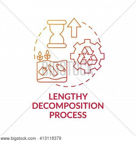 Lengthy Decomposition Process Concept Icon. Top Environmental Challenges Idea Thin Line Illustration
