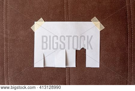 Tear off paper on wall. Mock up template. Street paper ad or announcement with tear-off stripes with phone number. Blank design. Copyspace mockup.