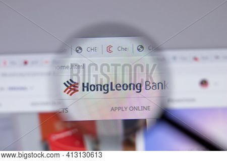 New York, Usa - 18 March 2021: Hong Leong Bank Company Logo Icon On Website, Illustrative Editorial