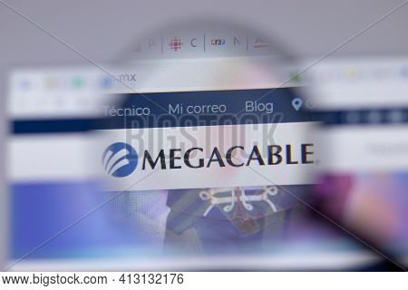 New York, Usa - 18 March 2021: Megacable Company Logo Icon On Website, Illustrative Editorial