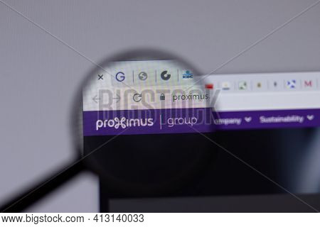 New York, Usa - 18 March 2021: Proximus Group Company Logo Icon On Website, Illustrative Editorial